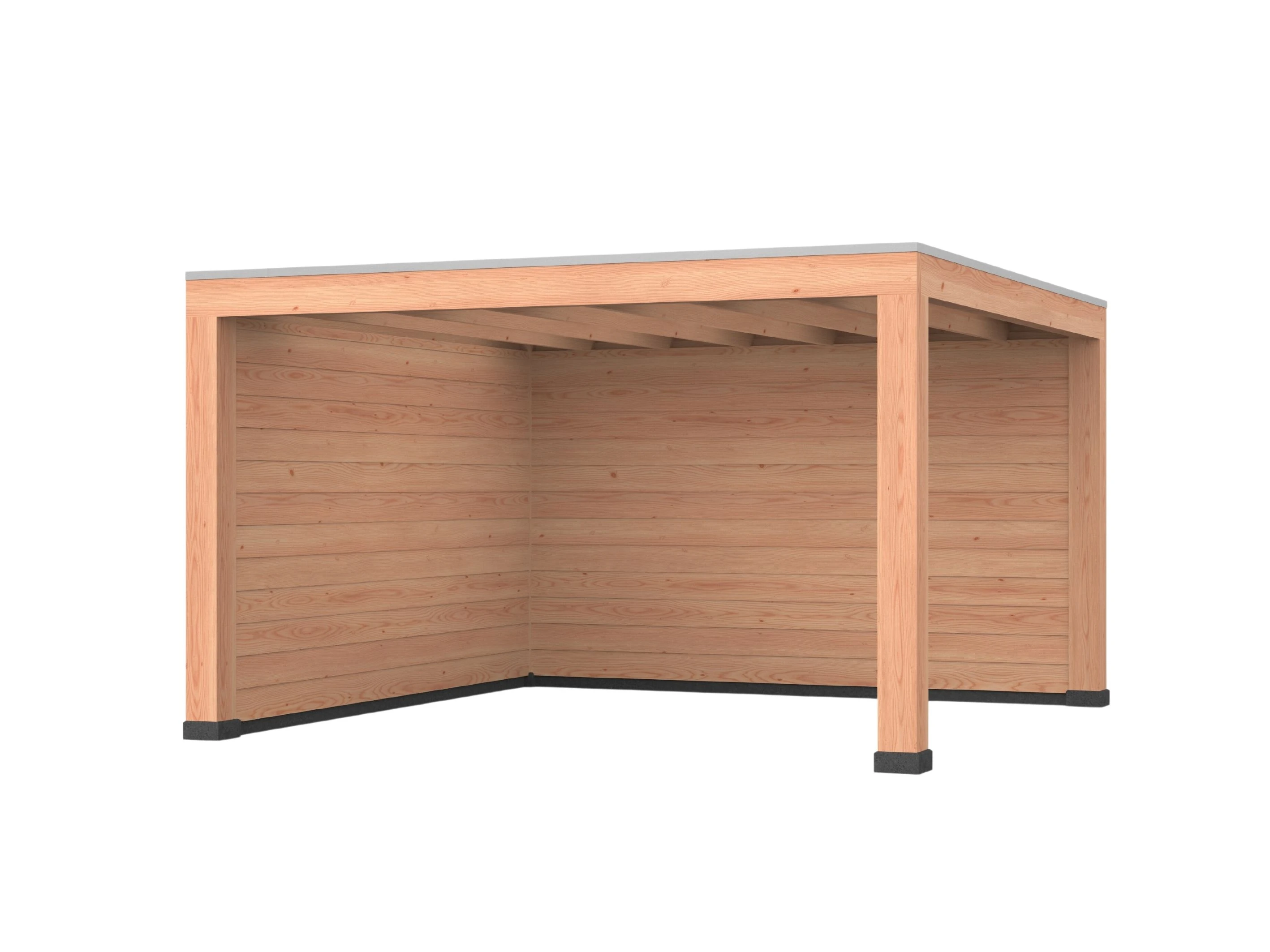 Douglas overkapping, 400 x 400, met achterwand en zijwand, Westwood Modern - Afbeelding 1